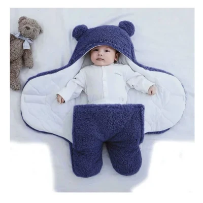 Baby Sleeping Bag Ultra-Soft Fluffy Fleece Newborn Receiving Blanket Infant Boys Girls Clothes Sleeping Nursery Wrap Swaddle