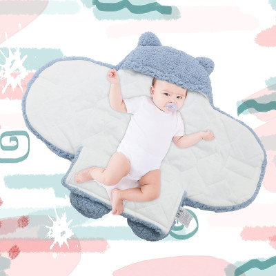 (1pcs) Cute Newborn Baby Boys Girls Blankets Plush Swaddle Wrap Ultra-Soft Fluffy Fleece Sleeping Bag (Cotton Soft Bedding Set)
