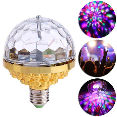 LED Crystal Magic Ball Mini Rotating Disco Party Lamp Light