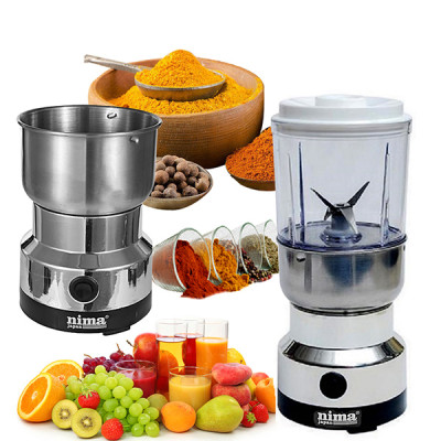 High Quality 2 in 1 - Stainless Steel and PP - Silver - Stainless Steel Blade - Electric Grinder & Juicer