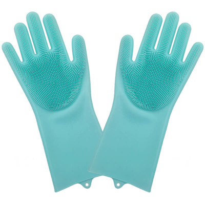 Silicone Gloves Magic Silicone Dish Washing Glove Household Scrubber Rubber Kitchen Cleaning Tool Kitchen Gloves