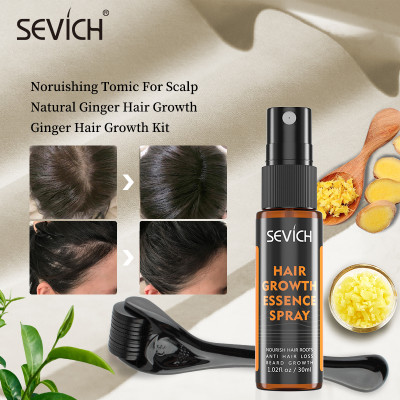 Sevich Hair Growth Roller Set 30ml Ginger Hair Growth Spray Nourishing Anti Hair Loss With Beard Roller Beard Growthing